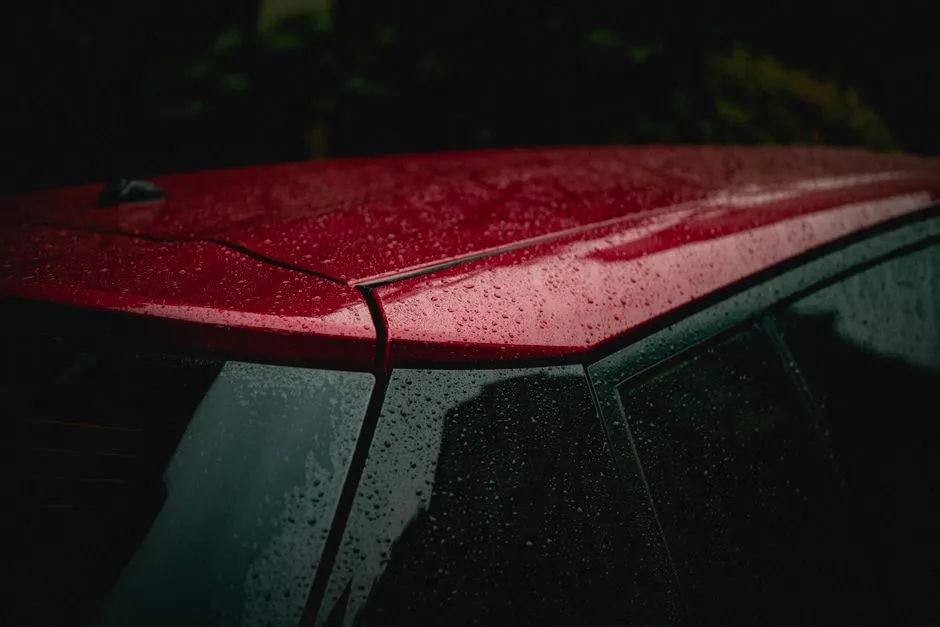 water beading off a ceramic coated car bonnet protecting the paint from bird droppings in Cairns