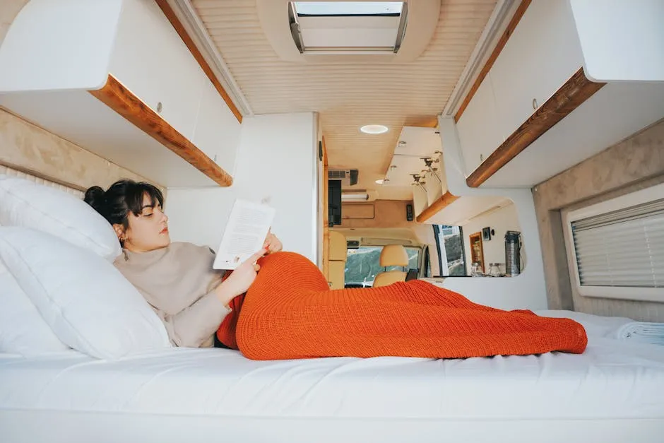 caravan interior cabin being deep cleaned and vacuumed